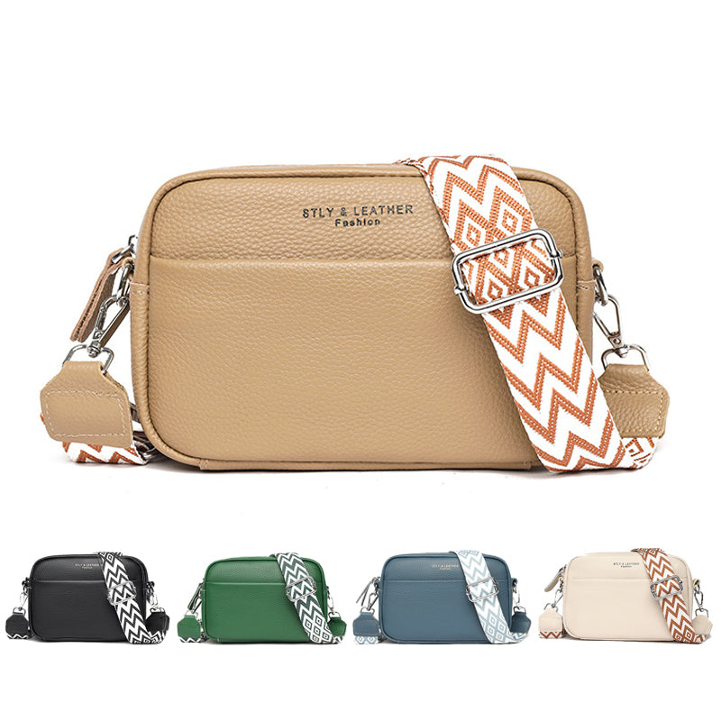 Quilted Wide-Strap Crossbody Bag — product image 1